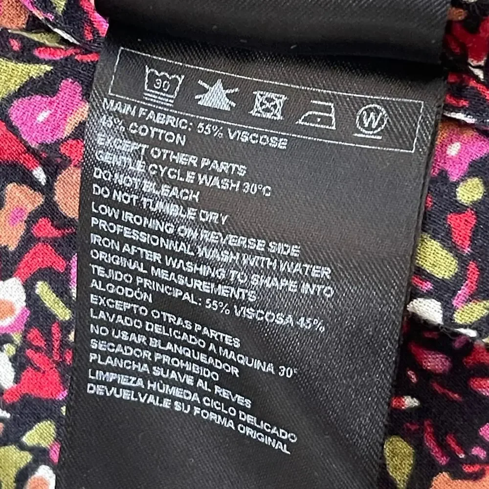 ba&sh Silvine Gathered Floral Print Crepe Midi Dress - Size 2 - Medium - Picture 8 of 8